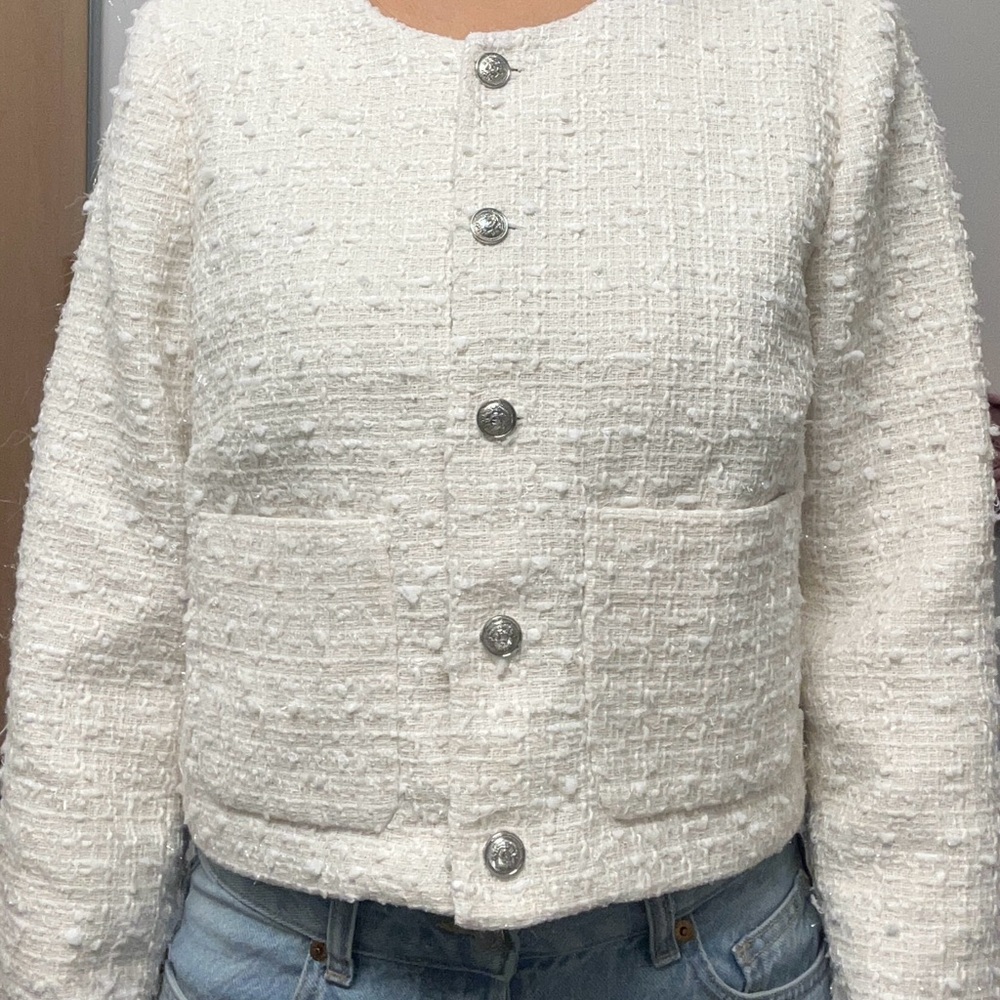 H&M Cream Tweed Blazer